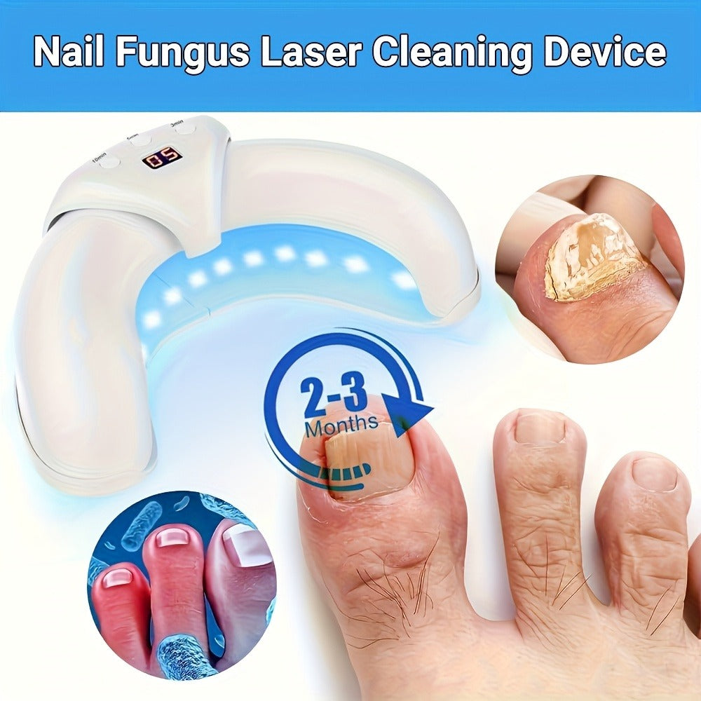 Nail Fungus Treatment Device ¨C FDA Cleared Light Therapy for Toenails & Fingernails, Foldable Laser Nail Cleaning Device for Discolored & Thickened Nails, At-Home Nail Care Gift