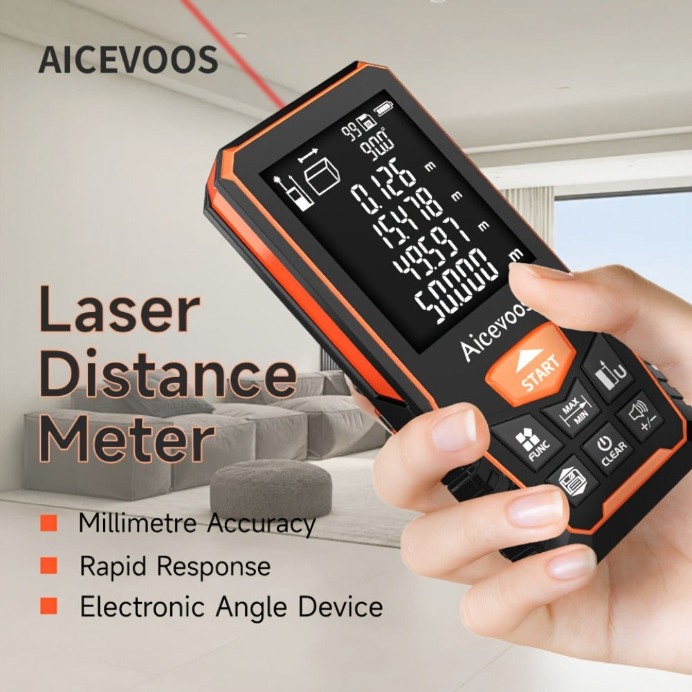 Digital Laser Rangefinder 50M 70M 100M 120M Laser Distance Meter Tape Measure Range Finder for Construction DIY Outdoor Contractor Gift