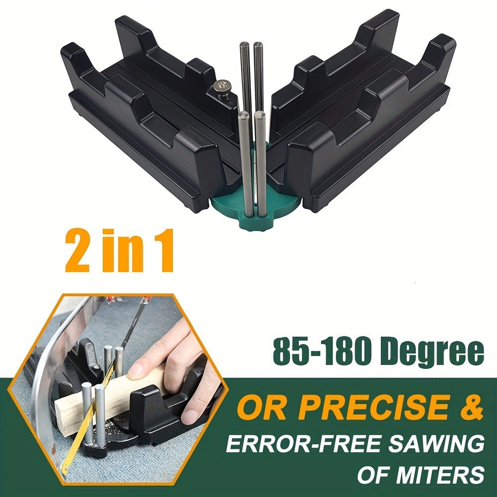 Miter Angle Finder 2-in-1 Measuring & Cutting Tool Manual Precision Protractor Portable Miter Saw Guide for Woodworking Home Improvement No Power Required