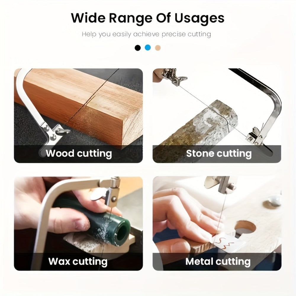 Hand Saw Kit with 12 Blades ¨C Adjustable Jewelry Making Saw Frame, Multi-Function Manual Cutting Tool for Wood, Metal, Stone & Craft DIY Projects