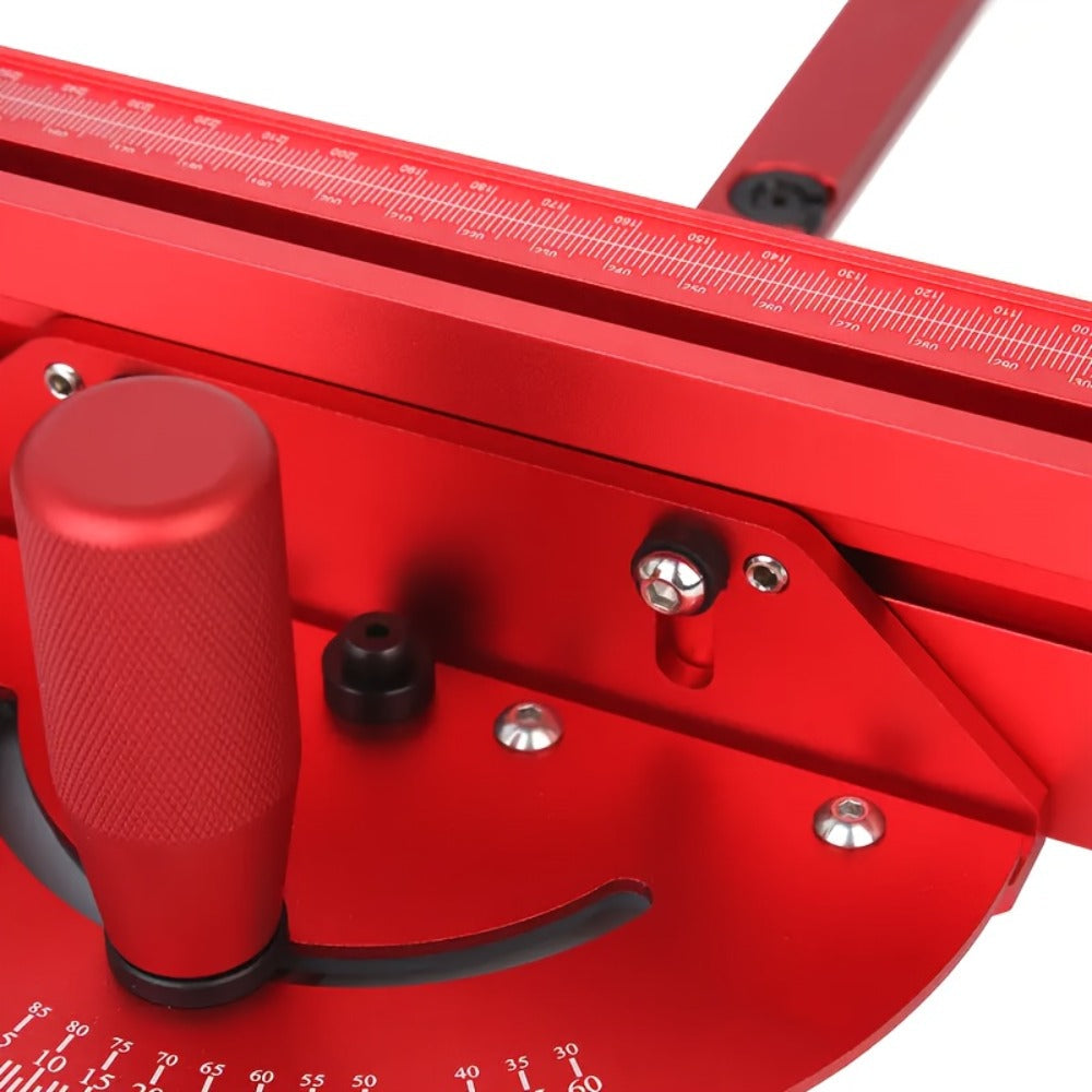 400mm Woodworking Angle Gauge with Adjustable Fence & Guide Rail ¨C Precision Miter Measuring Tool Compatible with 30mm & 45mm T-Track for Table Saw Router