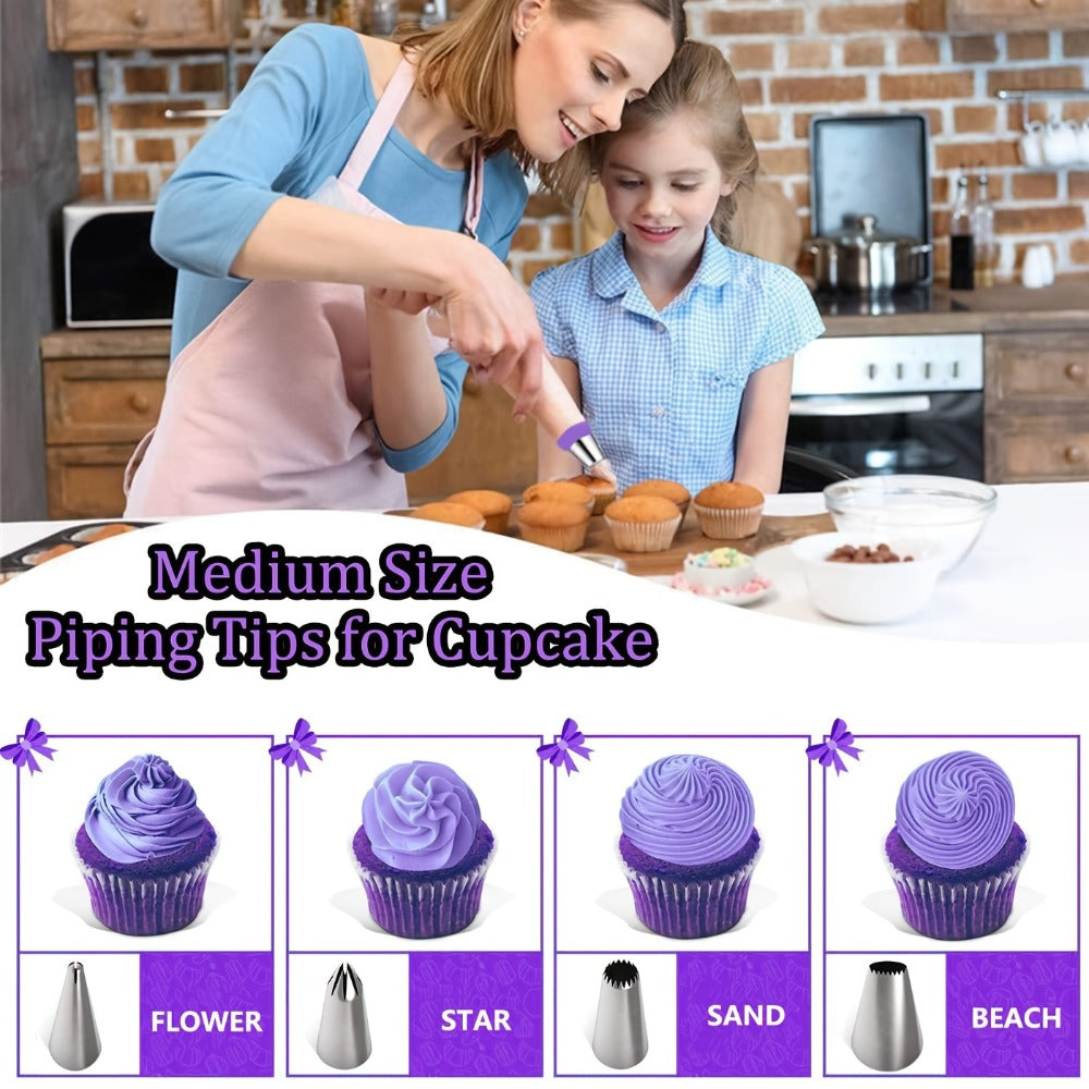 Cake Decorating Set 492pcs with Rotating Turntable Piping Bags Frosting Tips Professional Baking Supplies Kit for Beginners and Bakers