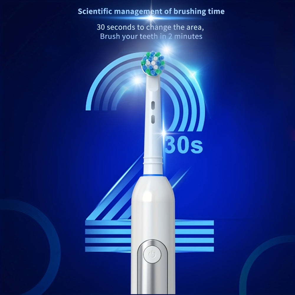 Rotating Electric Toothbrush with 8 Replacement Heads ¨C Wireless Induction Charging, 3 Cleaning Modes, IPX7 Waterproof, Oral Care Gift for Family, Friends & Parents ¨C Blue, Purple, Black