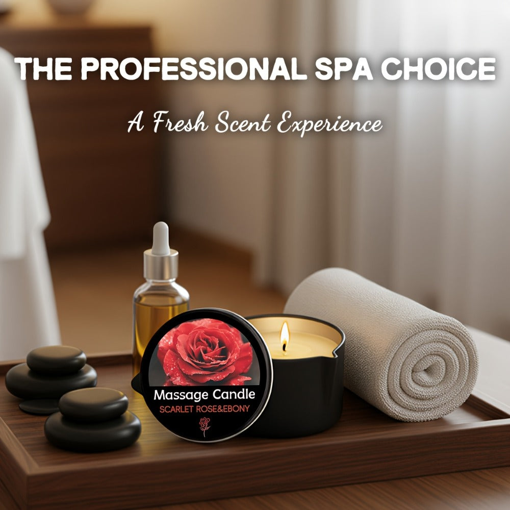 Massage Oil Candle 2-in-1 Soy Wax Scented Candle with Essential Oil Warm Moisturizing Body Lotion 20+ Scents Spa Pedicure Nail Salon Wedding Valentine Gift for Women