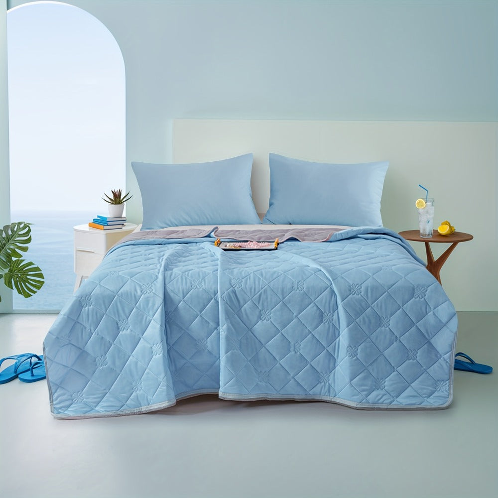 Ultrasonic Embossed Cooling Blanket ¨C 100% Polyester Summer Throw, Breathable Lightweight for Hot Sleepers, Machine Washable, 6 Colors