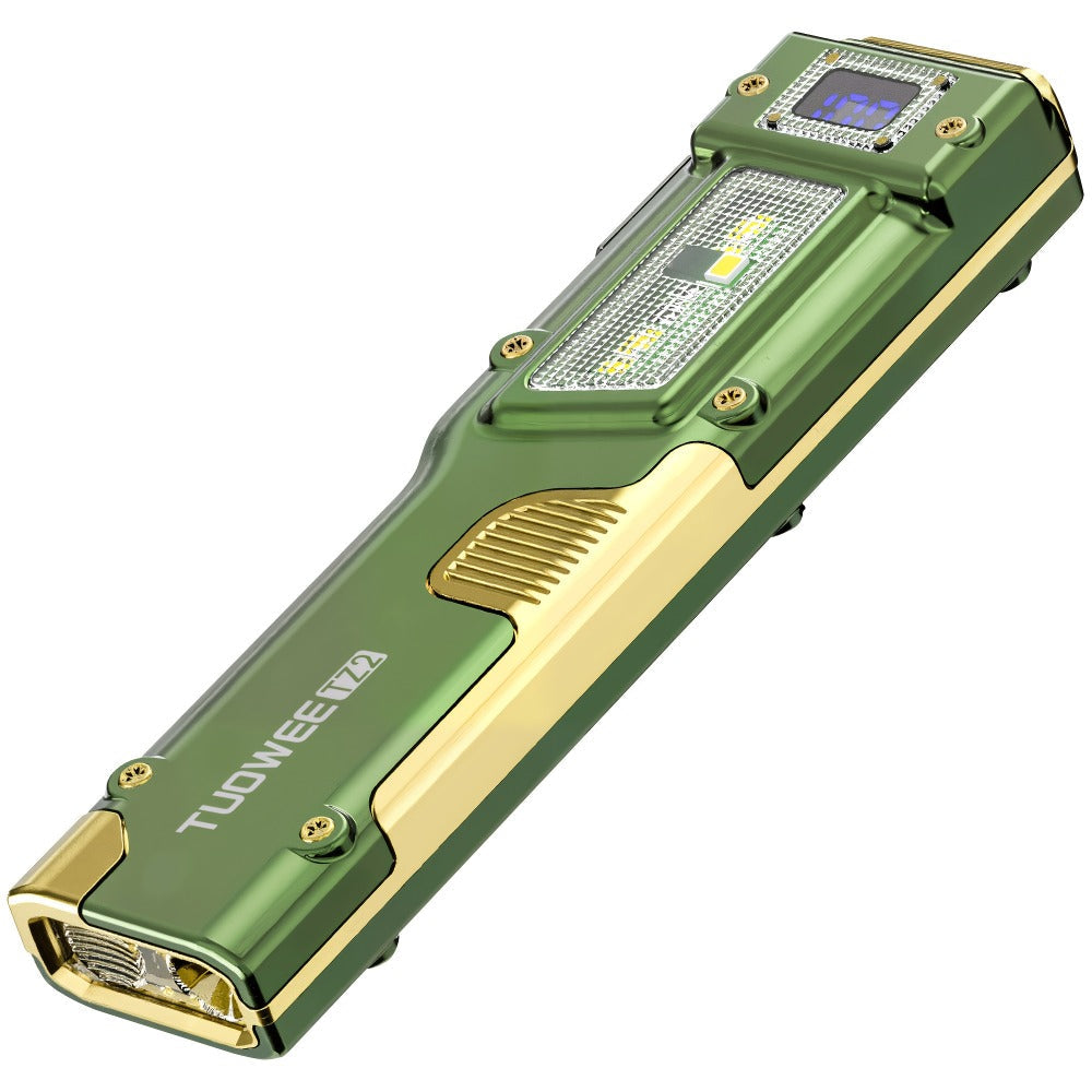 EDC Flat Tactical Torch - 3-in-1 White LED, Red Alert & UV Light Combo, Rechargeable Portable Flashlight with Side Illumination & Battery Indicator, Compact EDC Light for Outdoor, Emergency & Work Use