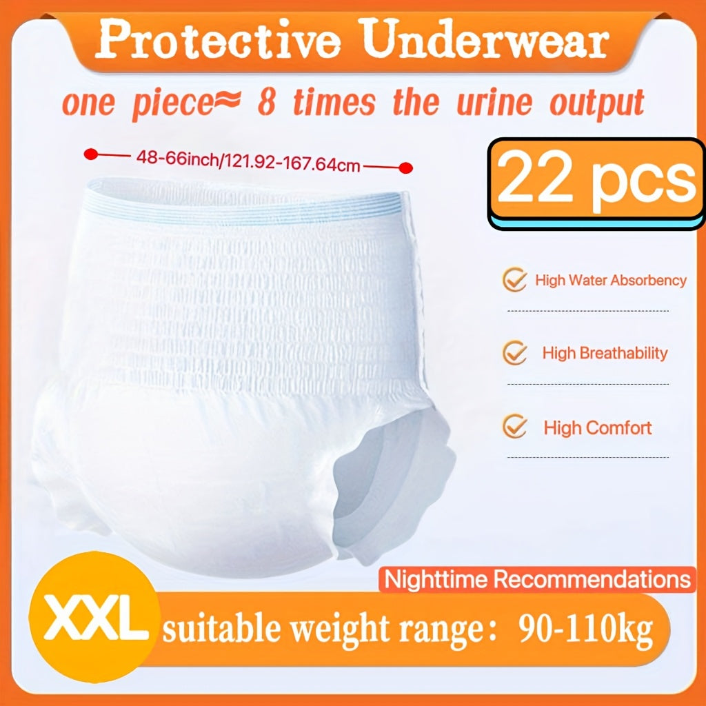 Disposable Incontinence Underwear for Seniors ¨C High Absorbency Leak-Proof Pull-On Briefs, Ultra-Thin Breathable Soft Cotton for Men & Women, Home Care & Overnight Use