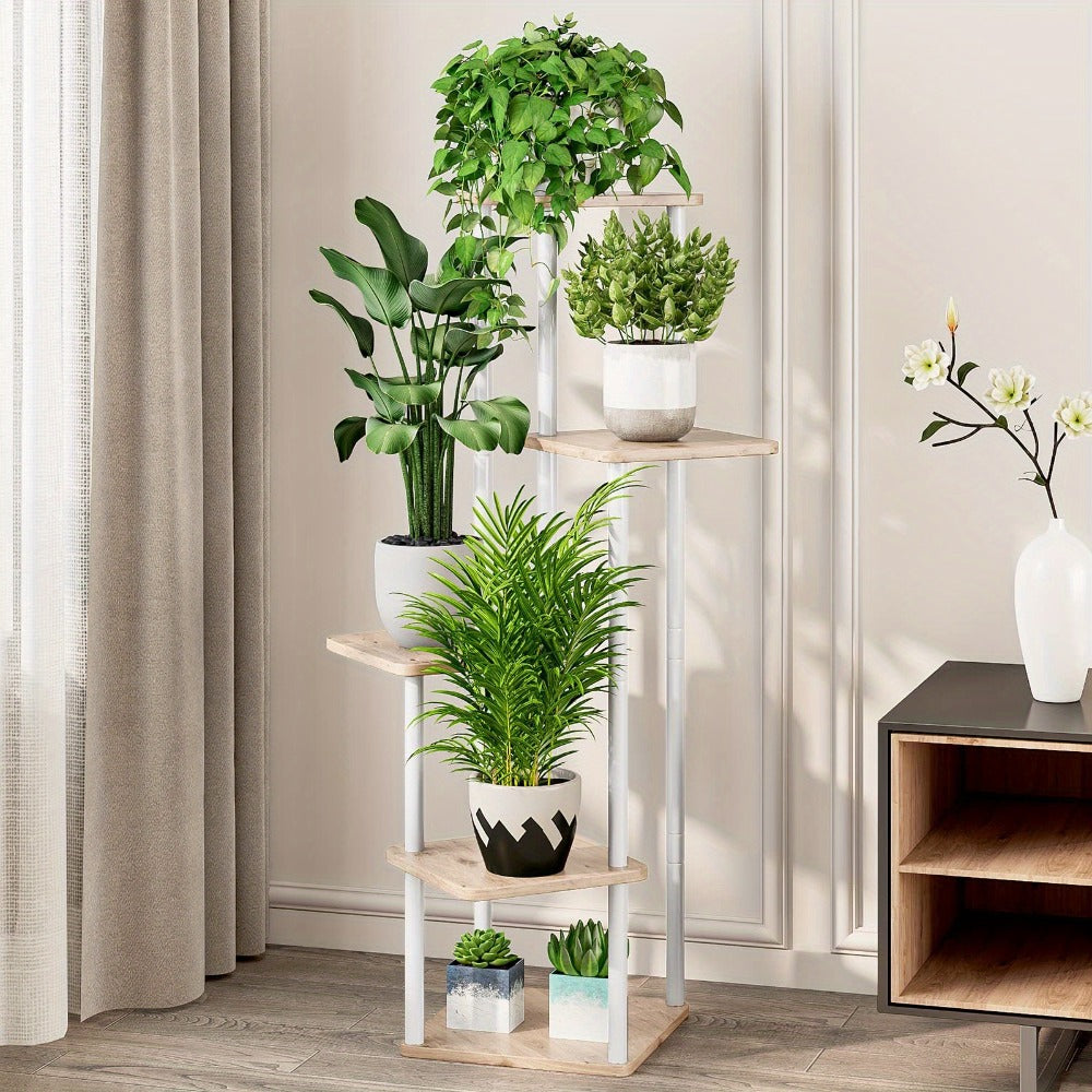 Plant Stand Indoor Multi Tier Corner Metal Flower Stand Tall Plant Shelf for Living Room Bedroom Patio Garden Balcony 5 Tier 7 Tier 9 Tier Black White Black Oak Utility Rack
