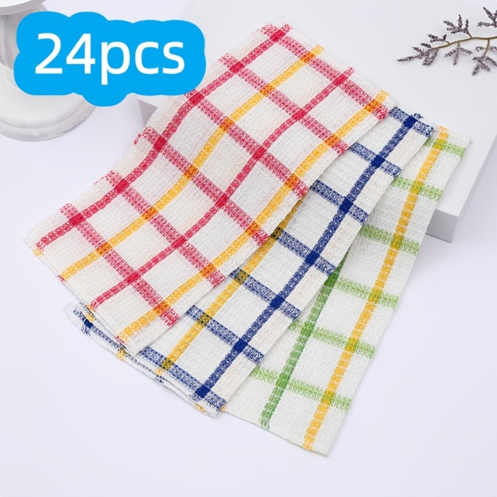 Kitchen Cleaning Cloths 24 Pack Soft Absorbent Reusable Dish Towels Square Dishcloths Durable Multi-Purpose Cleaning Rags for Home Kitchen Assorted Holiday Patterns Christmas Halloween Thanksgiving