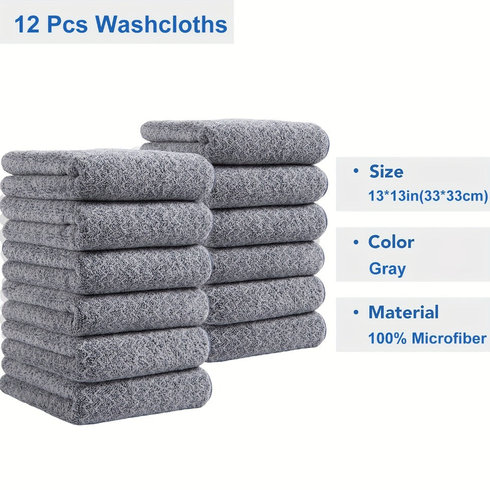 Bath Towel Set 20 Piece 100% Microfiber Absorbent Quick Dry Soft Extra Large Bath Sheets 8 Bath Towels 12 Washcloths Home Bathroom Spa Gift White Beige Gray Blue Green Purple