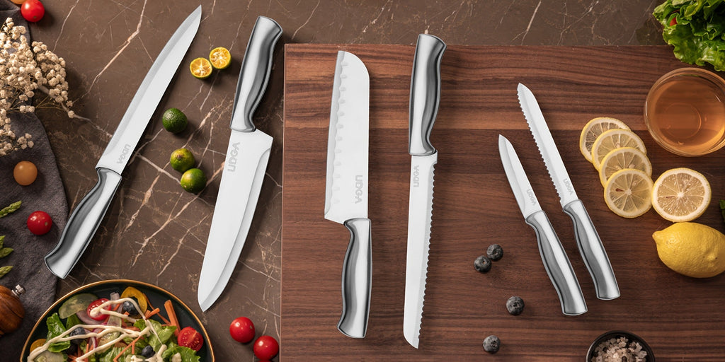 Stainless Steel Kitchen Knife Set Chef Knife Damascus Black Knife Block