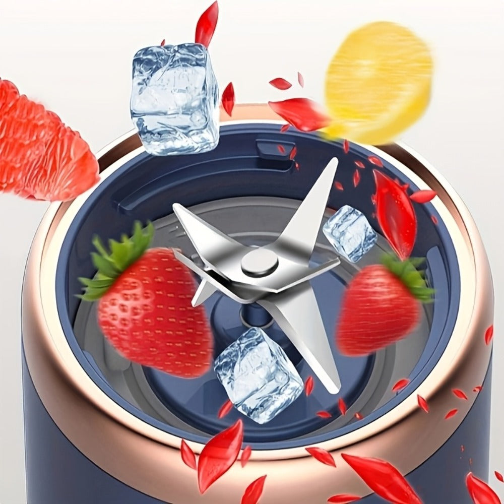 Portable Blender Personal Smoothie Blender USB Rechargeable 6-Blade 13.5oz Travel Cup Mini Blender for Shakes Fruit Juice ¨C Kitchen Home Gym Travel Use