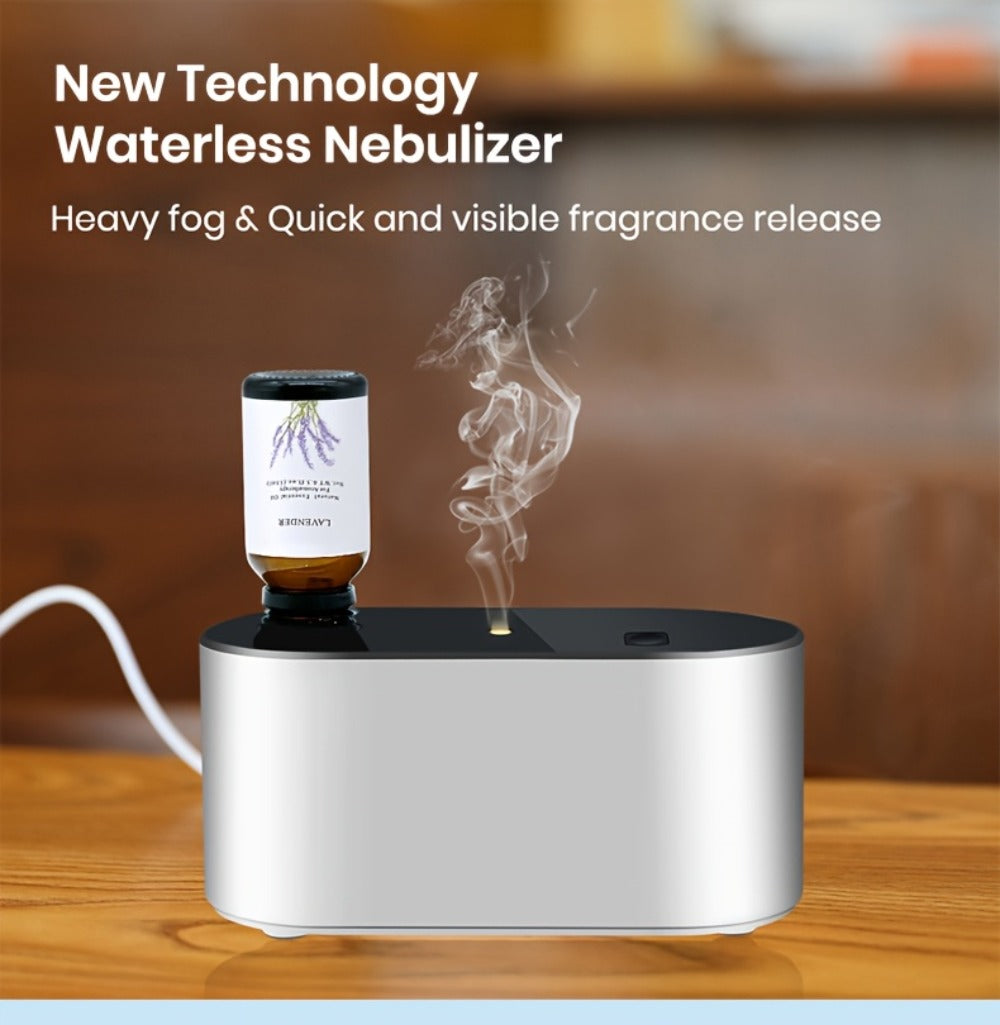 Waterless Essential Oil Diffuser ¨C Smart Aroma Diffuser with 3 Modes, Auto Cycle Atomizer & Colorful LED Lights for Home Office Car Yoga, Mini Portable Scent Diffuser (Oils Not Included)