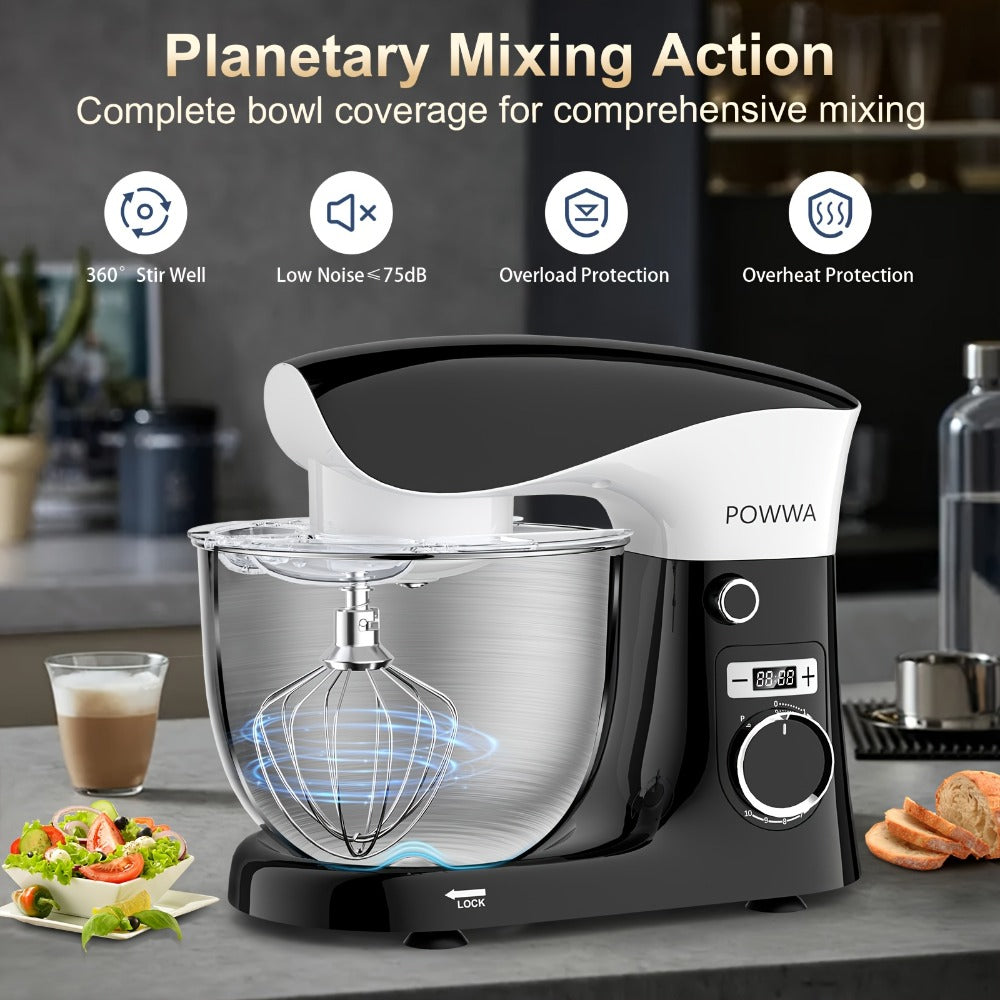 Stand Mixer 6.5 Qt Electric Kitchen Mixer 10-Speed Dough Mixer with Whisk Beater Dough Hook Dishwasher Safe Tilt-Head Food Mixer for Baking Bread Cake Cookie