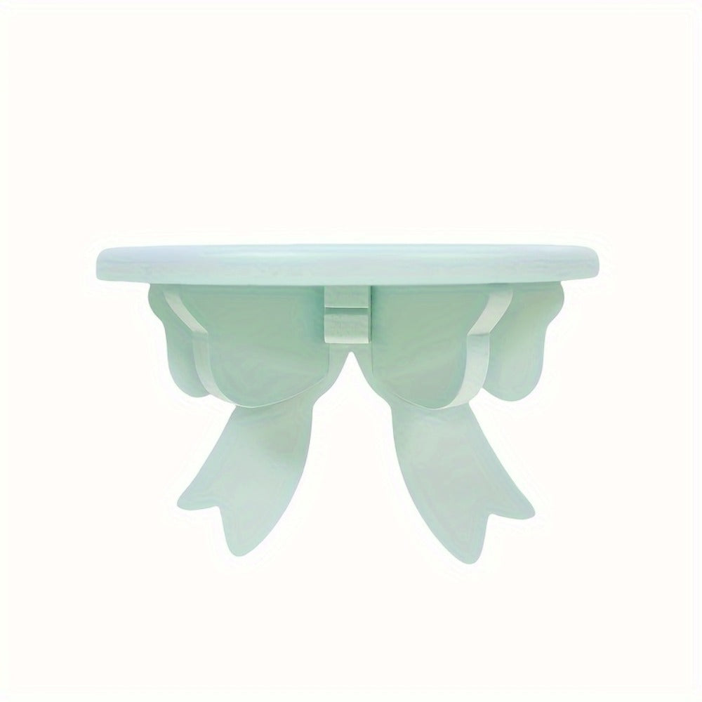 Floating Wooden Wall Shelf with Bow Design - Wall-Mounted Storage Rack for Bathroom Kitchen Living Room Bedroom Decor