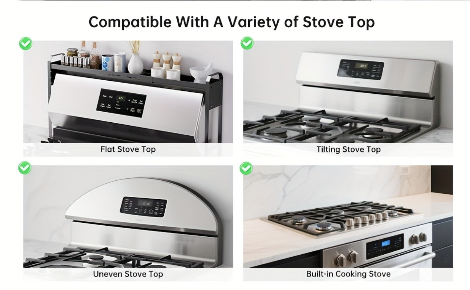 Stove Shelf Spice Rack Organizer ¨C Expandable Adjustable Height Kitchen Storage Rack for Back of Stove, Over Sink, Counter Top Organization