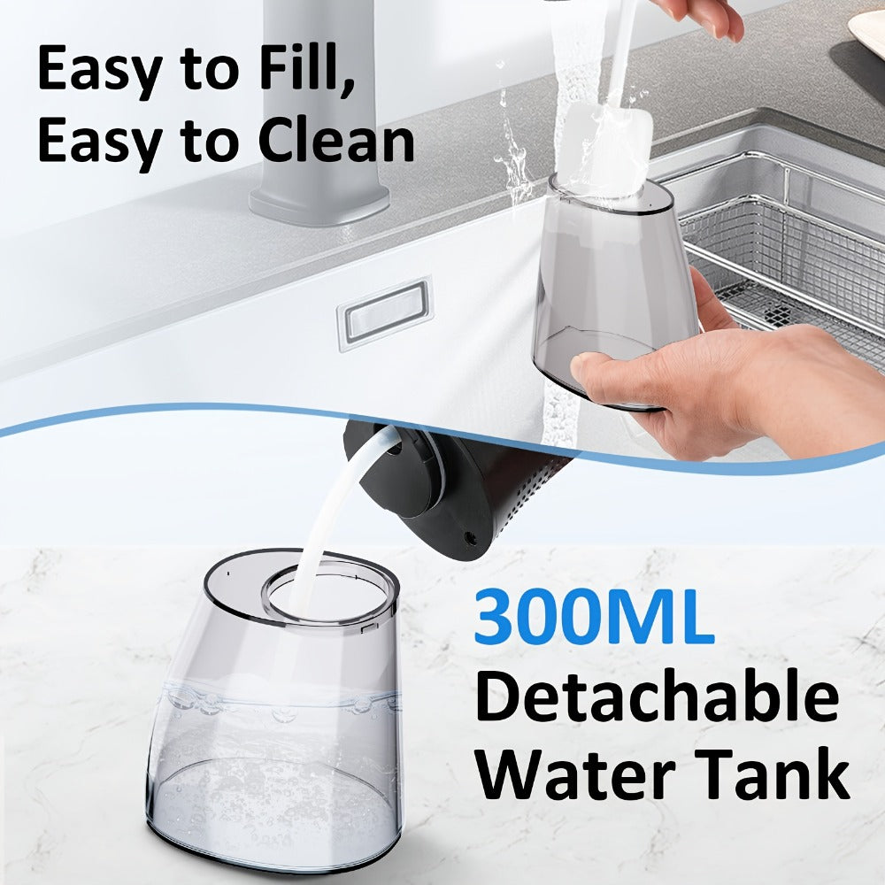 Water Flosser Cordless Oral Irrigator - Rechargeable Electric Dental Cleaner with 6 Interchangeable Nozzles, Adjustable Pressure Control, Plaque & Tartar Removal, USB Powered, Portable for Home & Travel Use