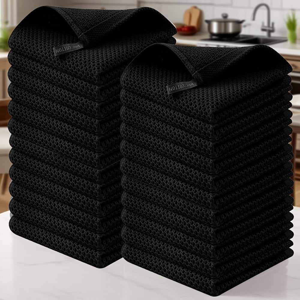 Kitchen Dish Cloths 23pcs 100% Cotton Waffle Weave Ultra Soft Absorbent Quick Dry Dish Towels 12x12 Inch for Cooking Cleaning Wiping Hands Kitchen Decor Gift