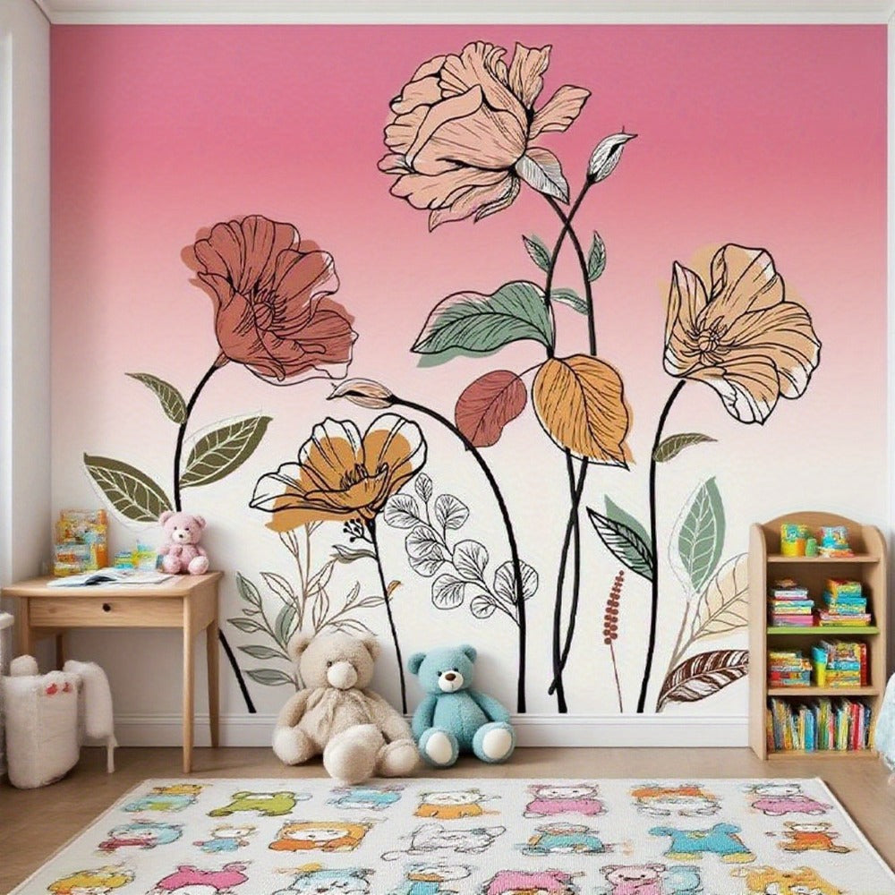 Bohemian Floral Wall Decals Self-Adhesive Wildflower Stickers for Living Room Bedroom TV Wall Art Decor ¨C Flowers & Fruits Peel and Stick Removable Wall Stickers Home Decoration
