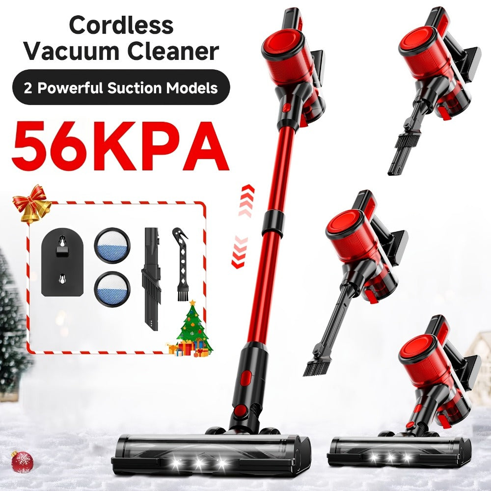 Cordless Stick Vacuum Cleaner 56-68Kpa ¨C Lightweight 8-in-1 Handheld Vacuum with Rechargeable Battery, 45 Min Runtime for Hard Floors, Carpets & Pet Hair