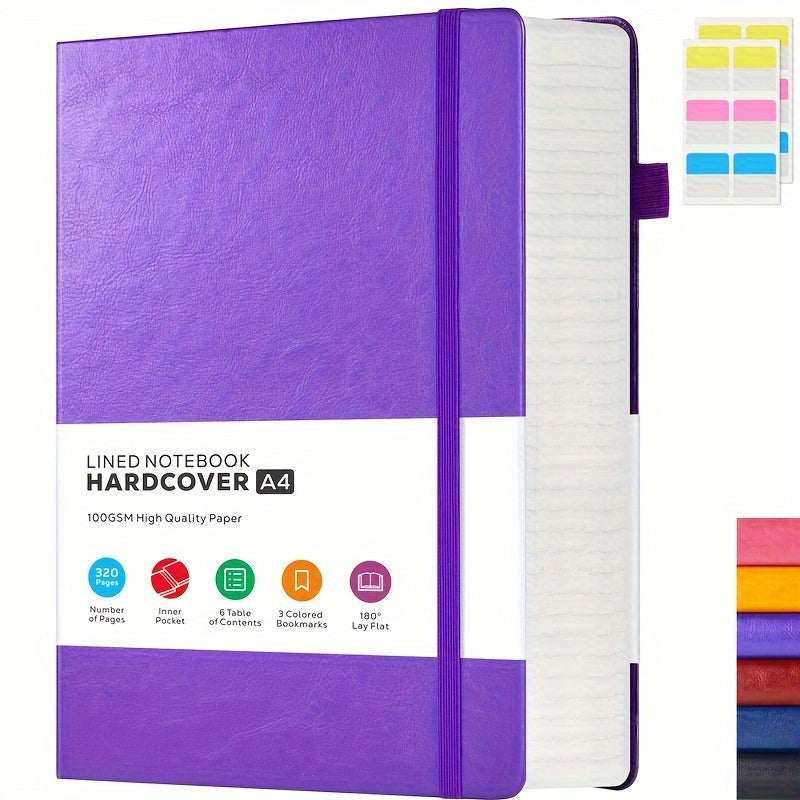 A4 Hardcover Lined Journal Notebook 320 Pages, Faux Leather College Ruled Notebook with 100GSM Thick Pages, 8.5x11 Large Writing Journal for Women Business School