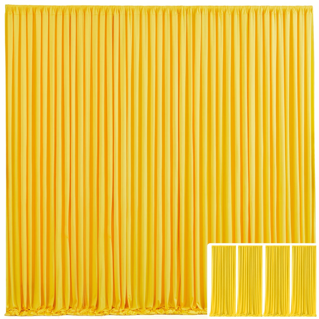 Blackout Backdrop Curtain 4 Pack 5x10 Ft - Heavyweight Nonwoven, Wrinkle-Resistant, Smooth Hanging for Wedding Birthday Baby Shower Party Photography Background Decoration