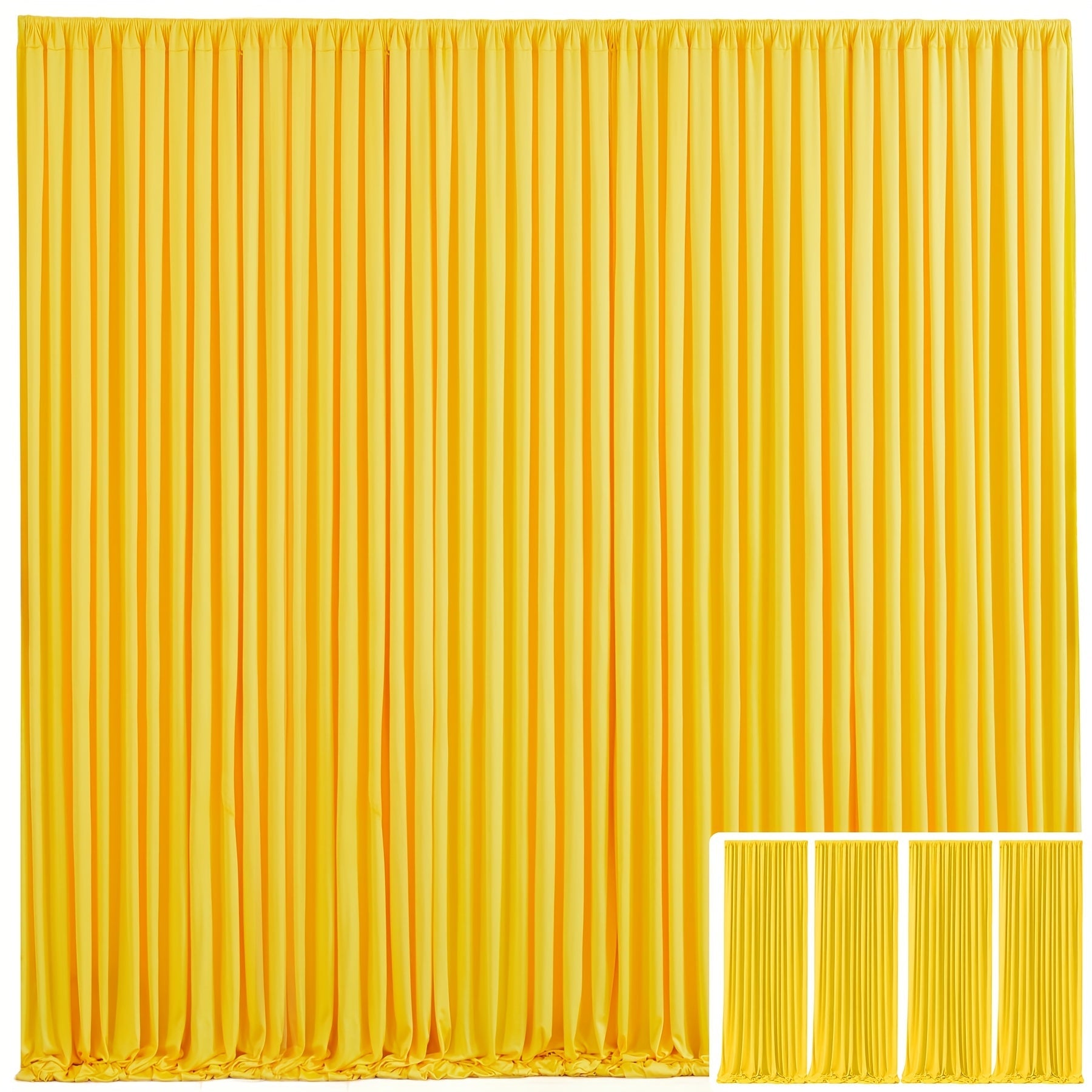 Blackout Backdrop Curtain 4 Pack 5x10 Ft - Heavyweight Nonwoven, Wrinkle-Resistant, Smooth Hanging for Wedding Birthday Baby Shower Party Photography Background Decoration