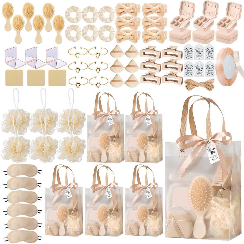 Party Favor Set for Women 74pcs ¨C Wedding & Bridal Shower Gift Pack with Headbands, Bracelets, Jewelry Boxes, Mirrors & Beauty Accessories, Christmas Holiday Gift Bag for Her, Game Winner Prize