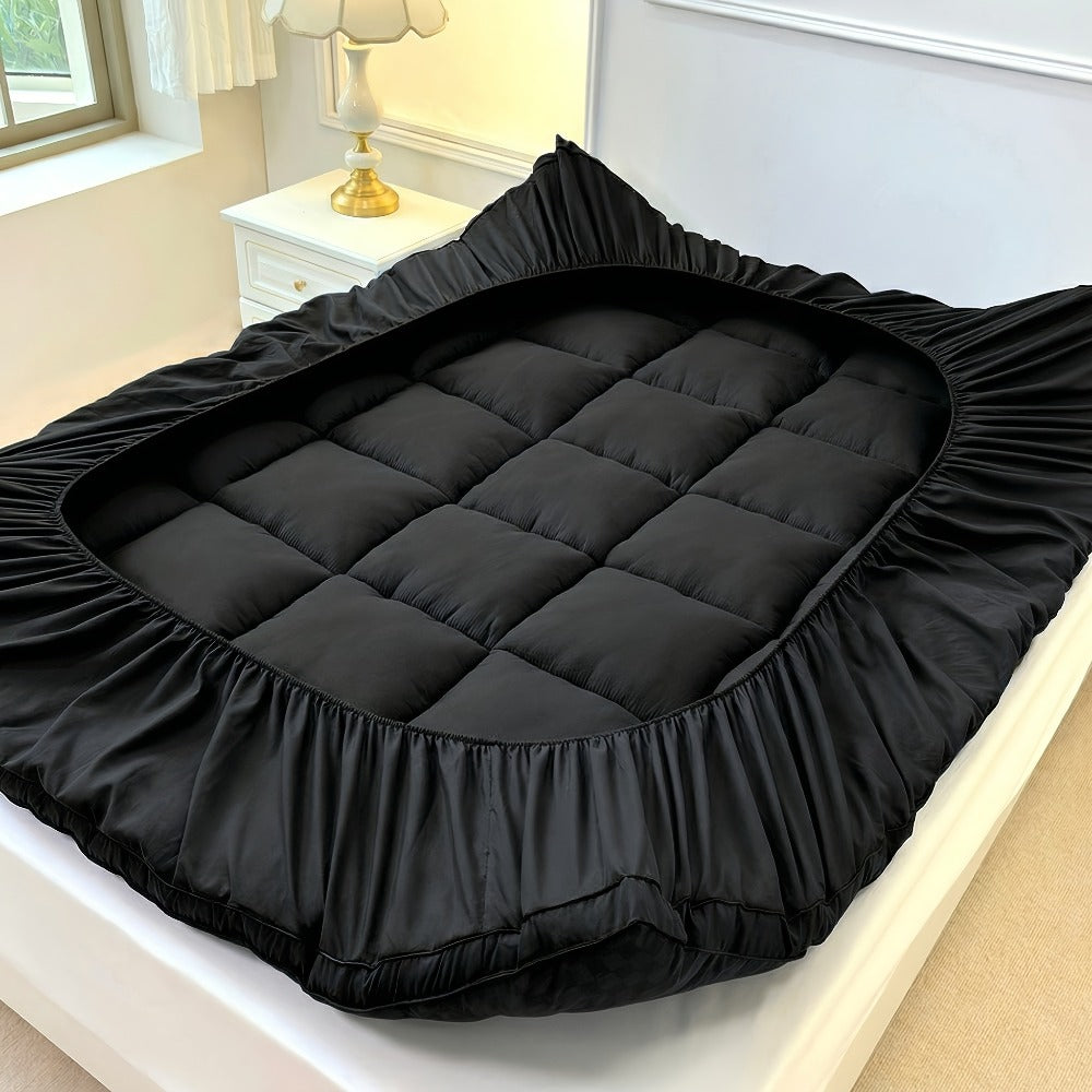 Quilted Mattress Pad Soft Mattress Protector | Machine Washable 500GSM 100% Polyester Deep Pocket 8-12 Inch Fitted Bed Cover Twin Full Queen King California King 4 Colors