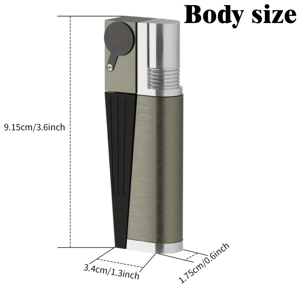 Folding Pipe Lighter Refillable 2-in-1 with Adjustable Flame, Metal-Crafted Durable Design, Gift Box Included ¨C Windproof Butane Lighter for Men, Outdoor, Christmas & Valentine¡¯s Day Gift