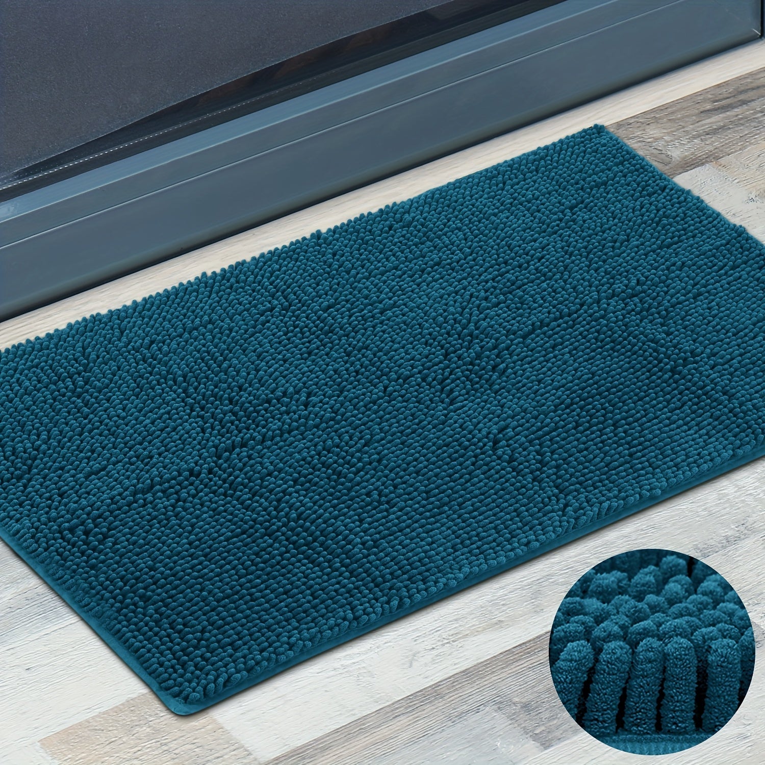 Chenille Doormat Absorbent Non-Slip Washable Indoor Outdoor Mat - Soft Shaggy Entryway Rug for Muddy Paws, Pets & Dogs | Machine Washable Front Door Mat in 18 Colors & 5 Sizes | Anti-Slip Rubber Backing