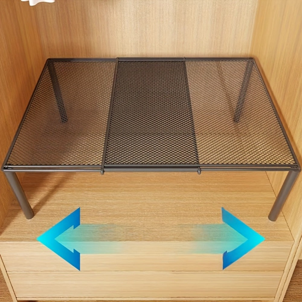 Metal Storage Rack Adjustable Expandable Shelving Unit for Kitchen Bedroom Wardrobe Closet Organization Heavy Duty Stackable Metal Shelf