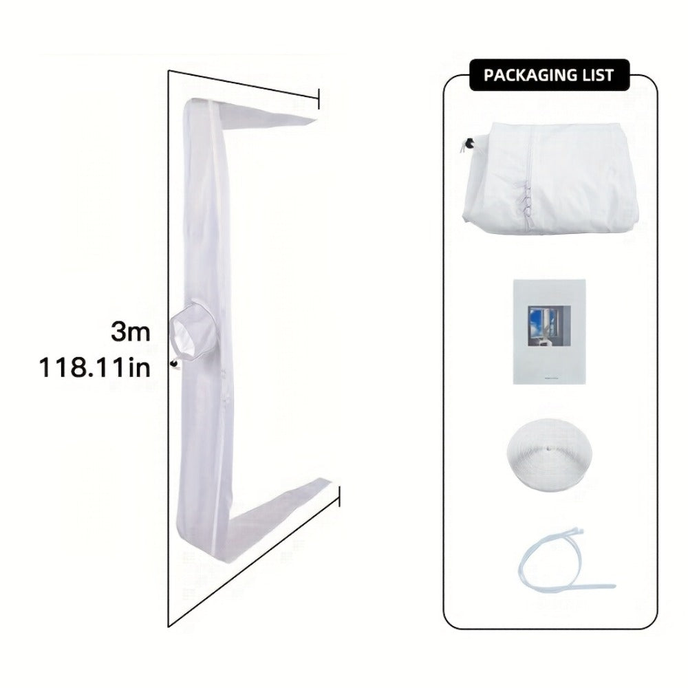 Portable AC Window Sealing Strip Universal | Adjustable Air Conditioner Exhaust Hose Seal Kit with Zipper & Adhesive | 4M 5M 220¡± 236¡± Sizes for All Portable Air Conditioners