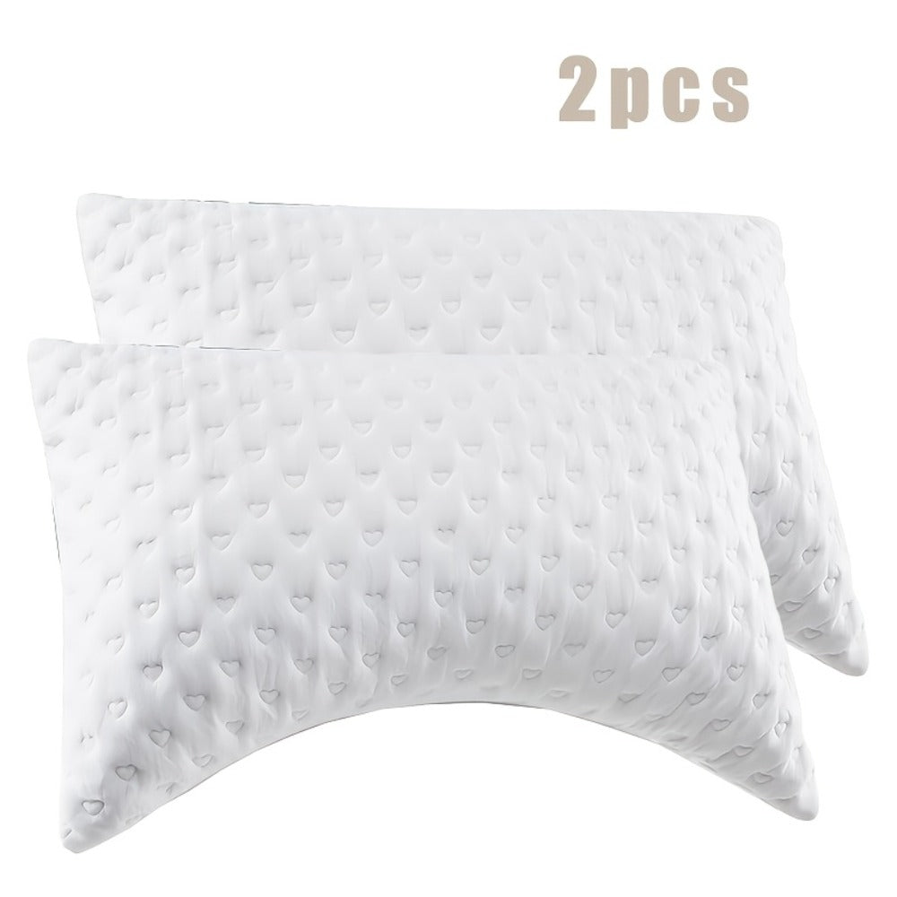 Hotel Quality Sleep Pillows Firm Support Cool-to-Touch Fiber Fill 2/4 Pack - Back Stomach Side Sleeper Pillow Set Soft Breathable Bed Pillows Standard Queen King Size