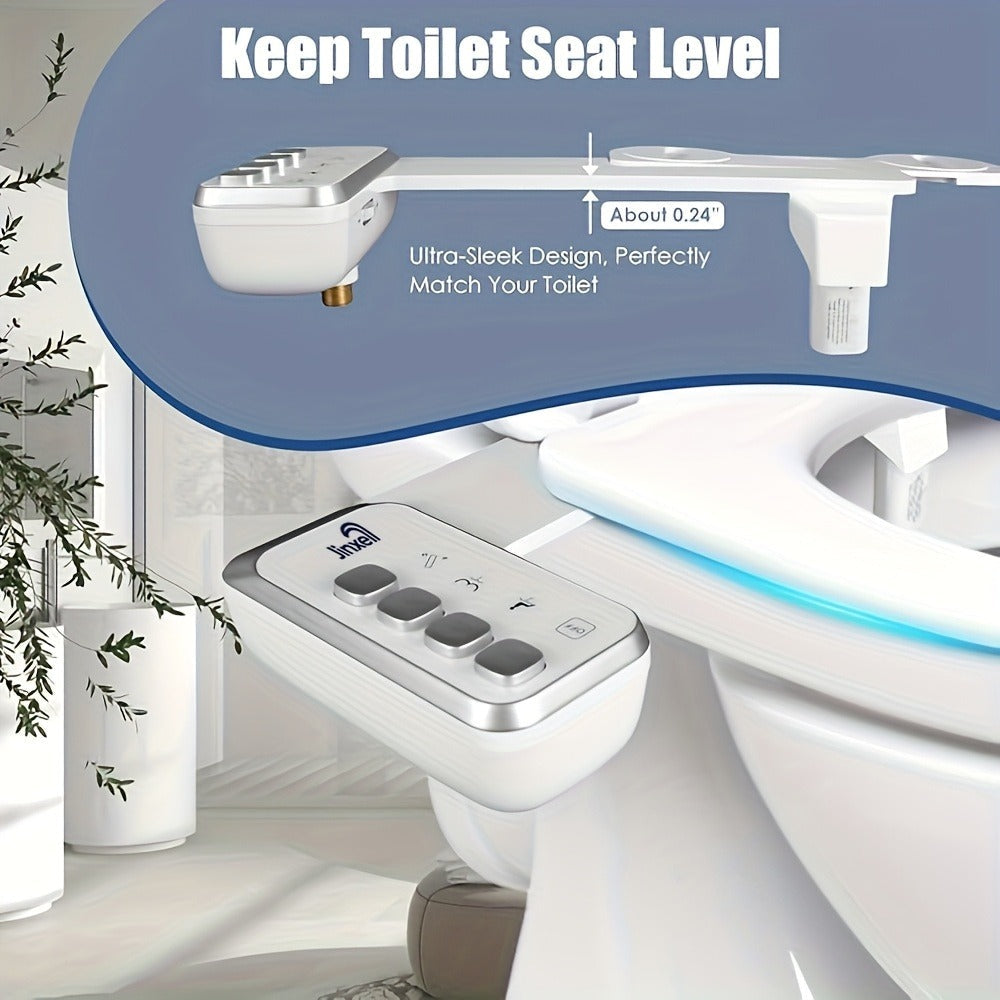 Bidet Attachment for Toilet Ultra-Slim ¨C Non-Electric Cold Water Sprayer, Retractable Self-Cleaning Nozzle, Adjustable Water Pressure, Easy Install Toilet Seat Bidet