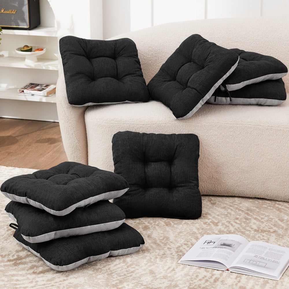 Memory Foam Chair Cushions 4/8 Pack, Non-Slip Seat Pads for Dining Chairs, Kitchen, Office & Patio ¨C Indoor Outdoor Chair Pads M/L Size