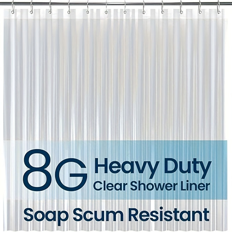 Clear Shower Curtain PEVA 8G Rust Proof Grommets 72x72 Inch - Premium Transparent Waterproof Modern Bathroom Curtain | Single or Set 2 | Easy Clean Smooth Surface | Bathroom Accessories Home Decor