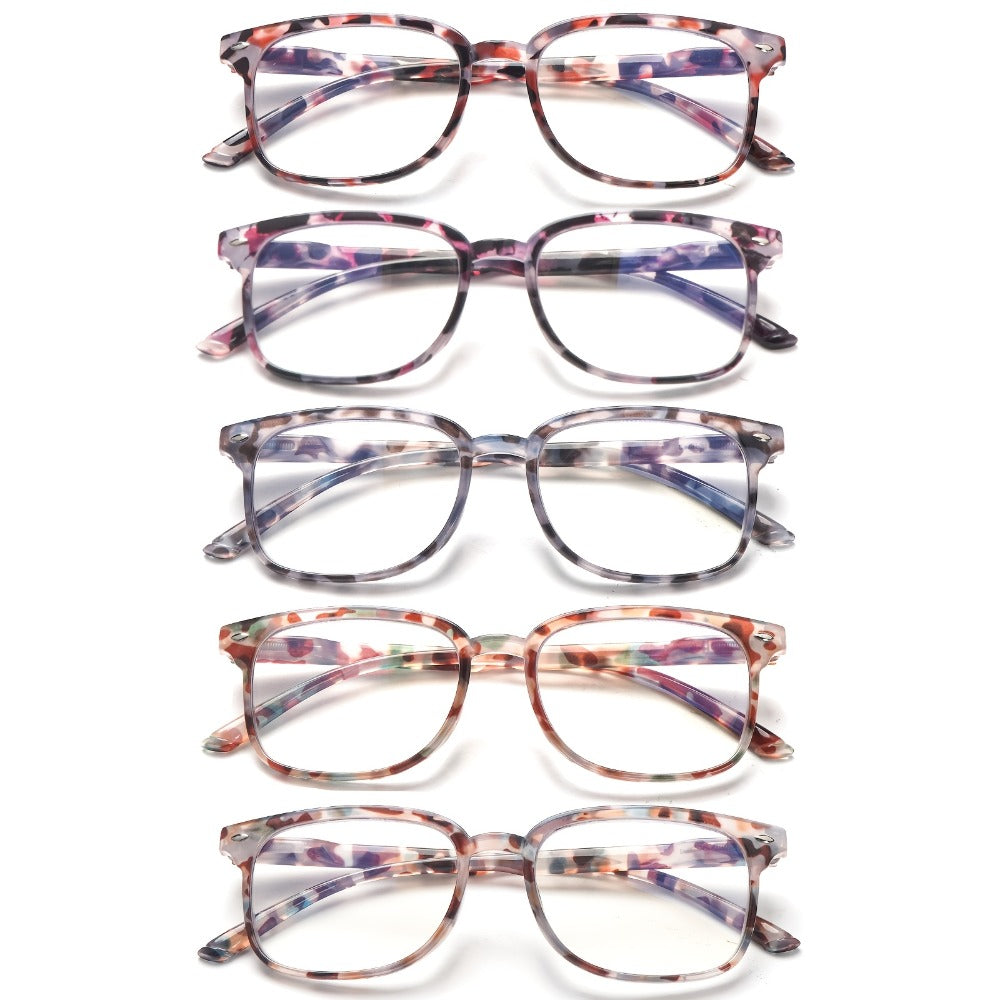 Blue Light Blocking Reading Glasses for Women 5-Pack ¨C Stylish Computer Readers with Spring Hinges, Anti-Blue Light Lenses, Multiple Strengths 1.0¨C4.0x, Multicolor