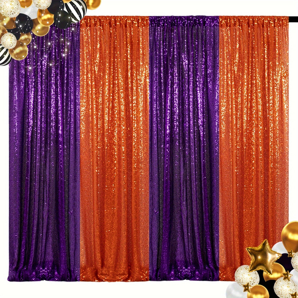 Sequin Backdrop Curtain 4 Panels 2FTx8FT ¨C Shimmer Glitter Background for Wedding Party Photo Booth Decoration