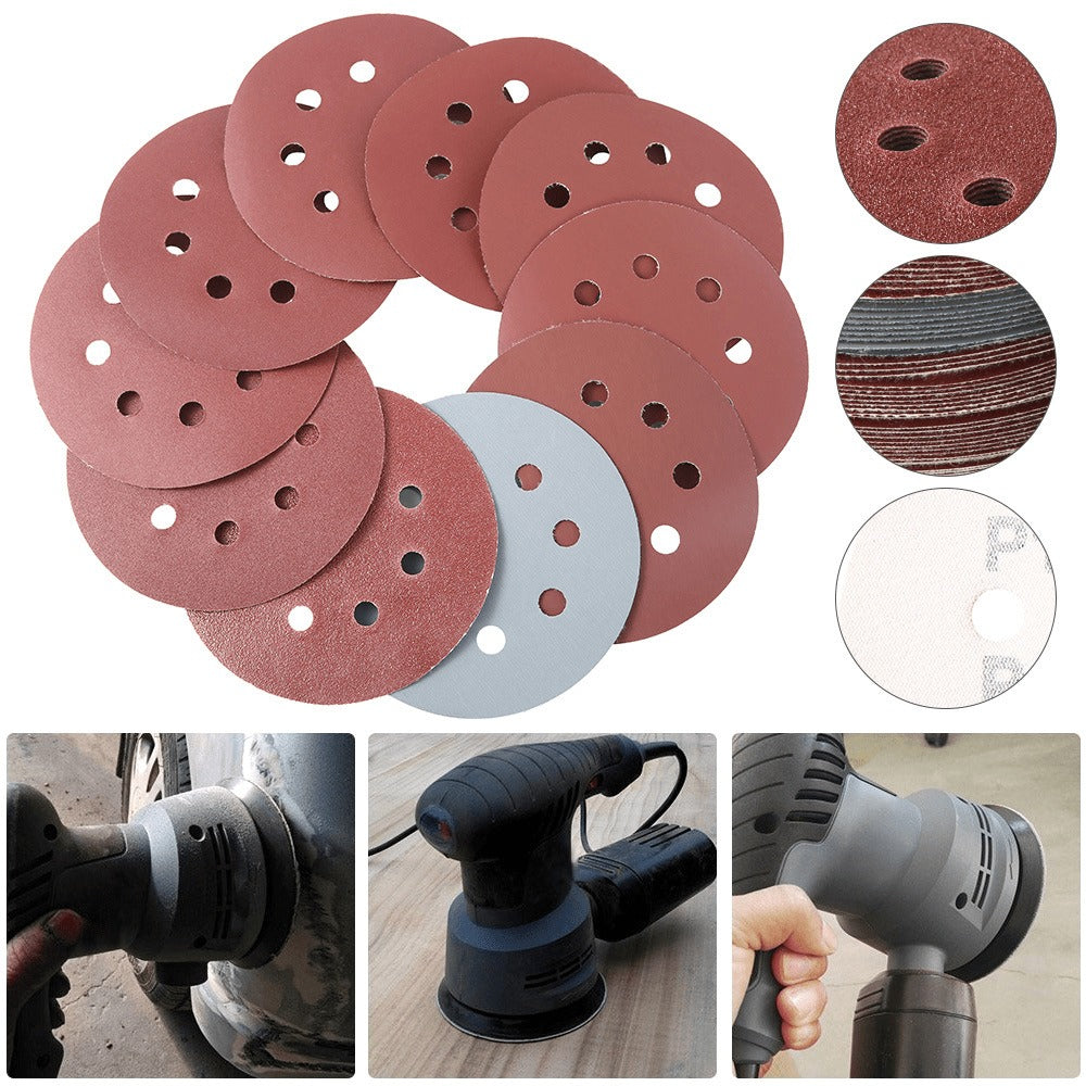 5 Inch Sandpaper 94 Pcs ¨C 8-Hole Hook & Loop Sanding Discs, Assorted Grits 80/180/240/320/400/800/1000/1500/2000/3000, Aluminum Oxide Abrasive for Car Polishing, Wood, Metal & Paint Removal (125mm)