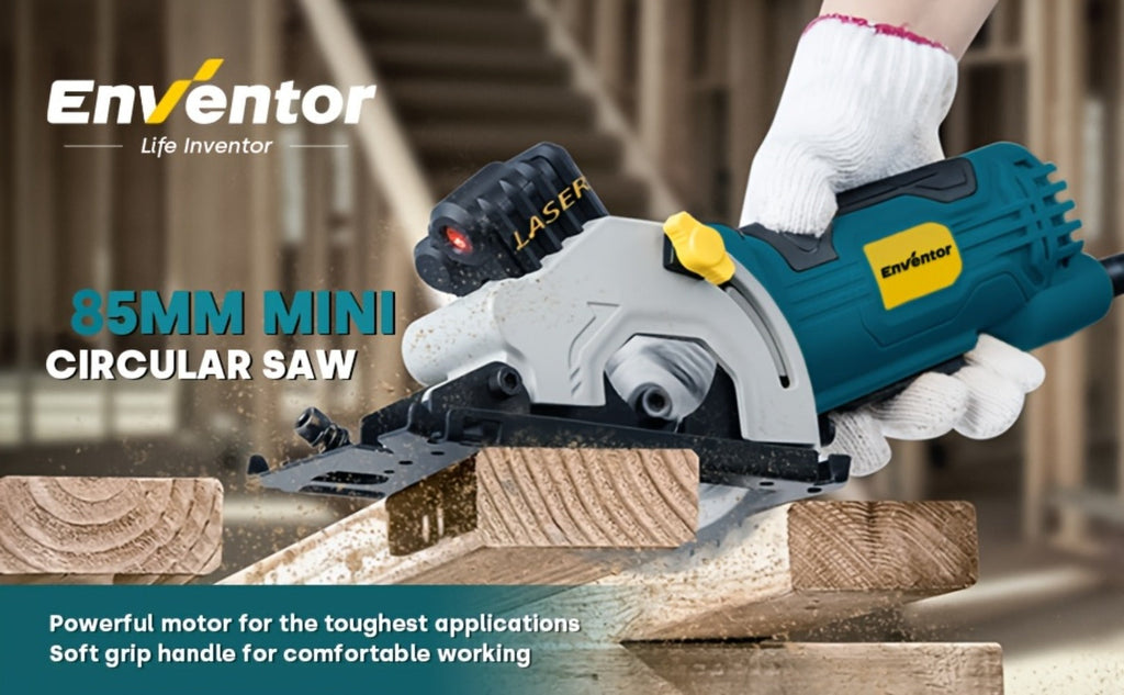 Mini Circular Saw Corded with Laser Guide 4A 3500RPM 3-3/8 Inch Compact Hand Saw for Wood Metal Tile Plastic Cuts DIY Home Improvement