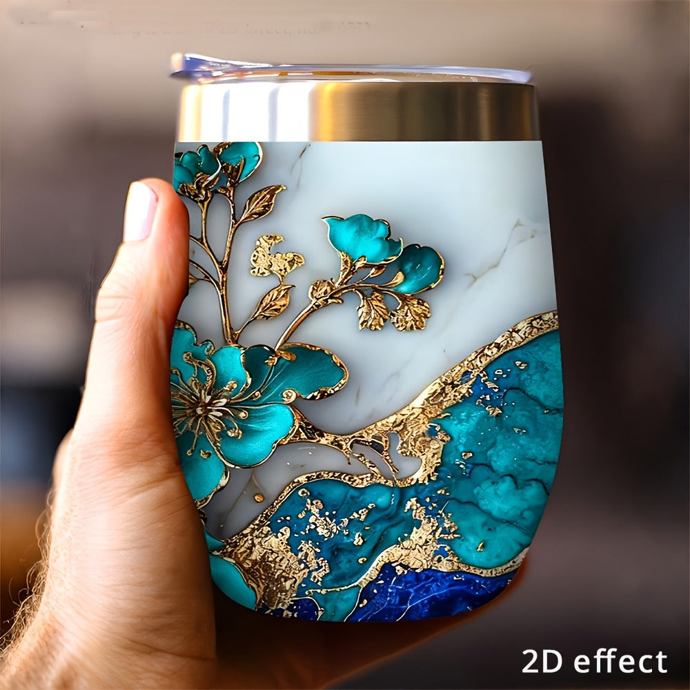 Insulated Stainless Steel Travel Mug with Leak-Proof Lid, Double-Walled Vacuum Tumbler Reusable Coffee Cup for Hot & Cold Drinks, Unique Design Travel Cup for Outdoor School Office Gift