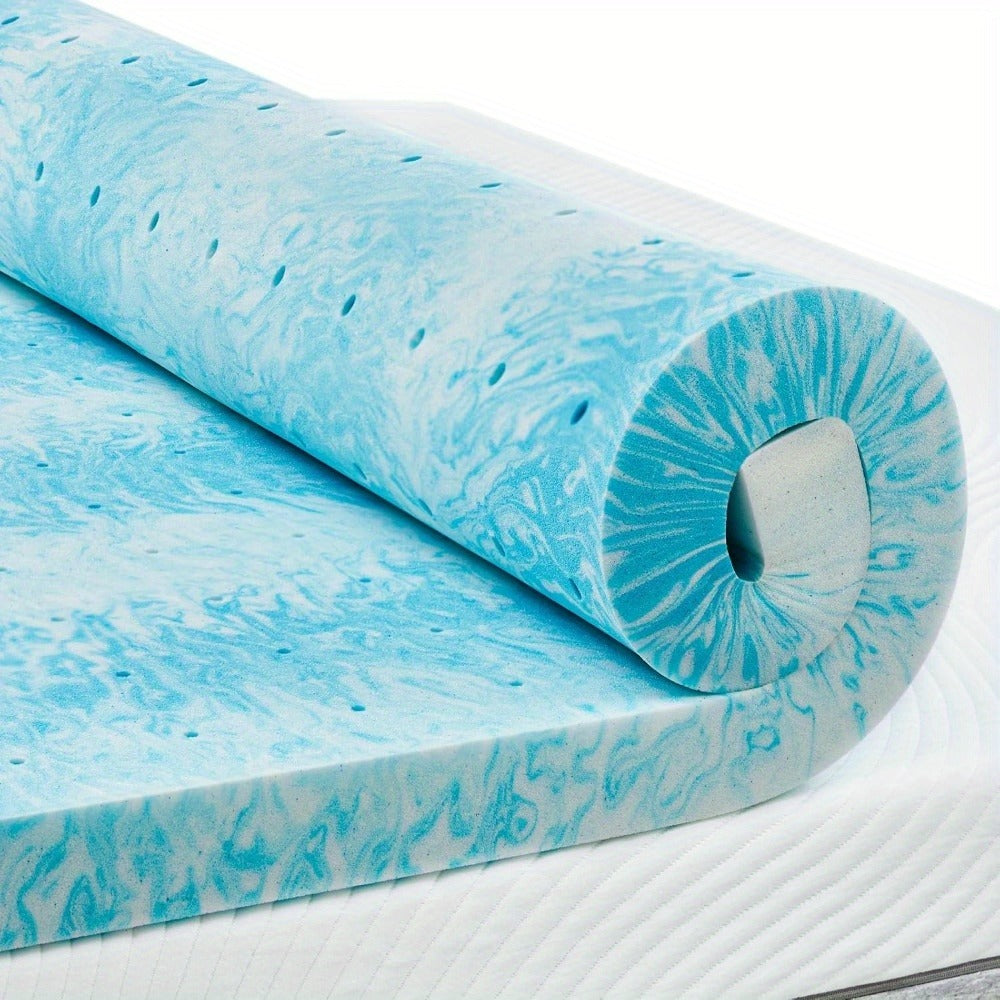 Cooling Gel Swirl Mattress Breathable Lightweight Comfort Foam Bed - Twin Full Queen King + Ergonomic Foam Neck Support Pillow - Choose Mattress Thickness 2in 3in or Gray Pillow Separately or Combined