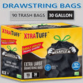 Drawstring Trash Bags with Odor Eliminator Technology ¨C Lemon Mint Scent, Puncture & Tear Resistant, 30 Gal (90 Bags) or 13 Gal (154 Bags) Kitchen Garbage Bags