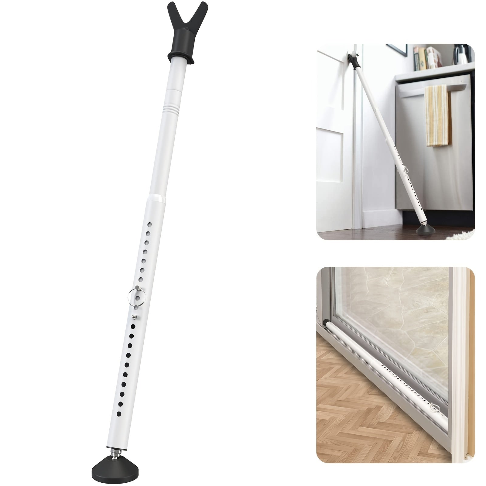 Door Security Bar Adjustable 28-45 Inch ¨C Heavy Duty Door Barricade Bar with Anti-Slip Base, Fits Standard & Sliding Doors, Windows, Apartments, Hotels ¨C Home Security Door Stopper Jammer 1 or 2 Pack