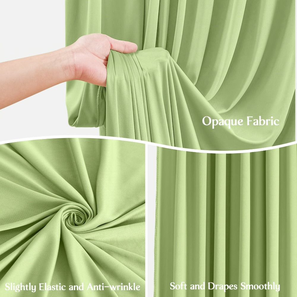 Blackout Backdrop Curtain 4 Pack 5x10 Ft - Heavyweight Nonwoven, Wrinkle-Resistant, Smooth Hanging for Wedding Birthday Baby Shower Party Photography Background Decoration