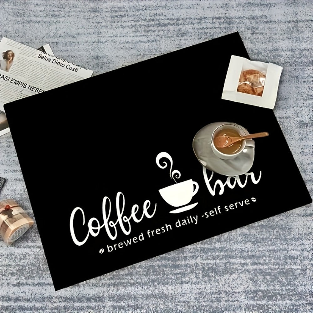 Coffee Bar Mat & Dish Drying Mat ¨C Bohemian Absorbent Kitchen Counter Mat for Coffee Machine, Espresso Station & Countertop