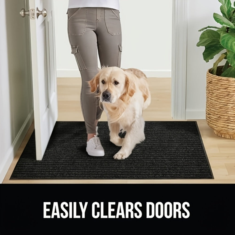 Door Mat 2-Pack Indoor Outdoor Welcome Entryway Rug Non-Slip Low Profile Polyester Floor Mat for Front Door Patio Porch Mudroom