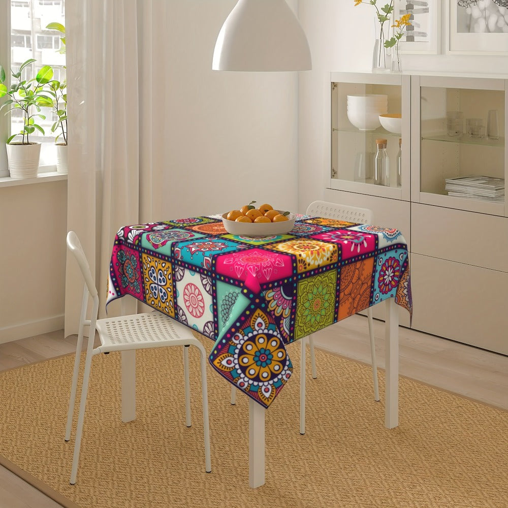 Mandala Bohemian Tablecloth Round & Rectangle Colorful Festival Party Table Cover Home Decor