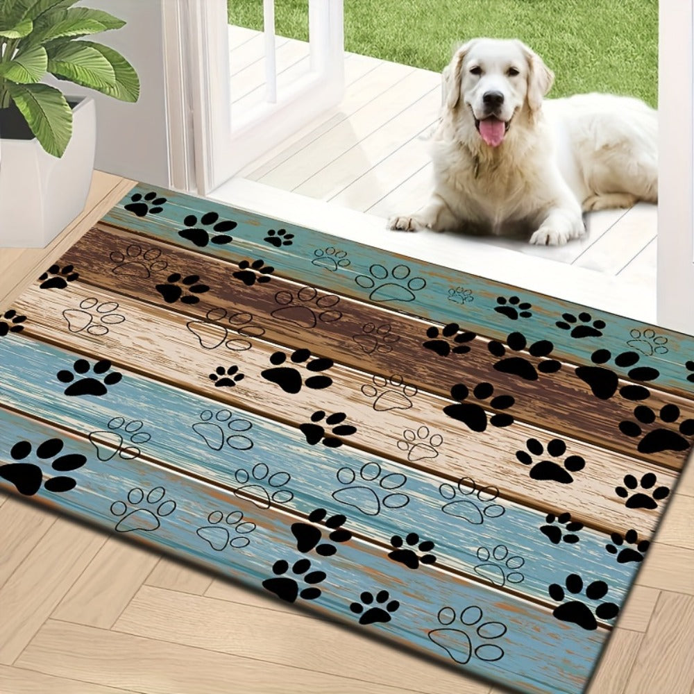 Cat Paw Print Door Mat Non-Slip Washable ¨C Indoor Outdoor Welcome Mat Quick-Dry Anti-Slip Rug for Living Room, Bedroom, Bathroom, Kitchen, Entryway ¨C Multiple Sizes